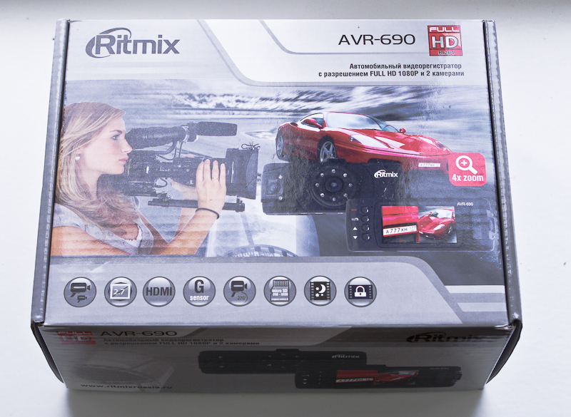 RITMIX AVR-690 – видеорегистратор с двумя камерами